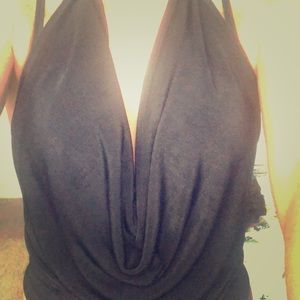 Sexy black backless shirt